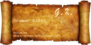 Gramer Kitti névjegykártya